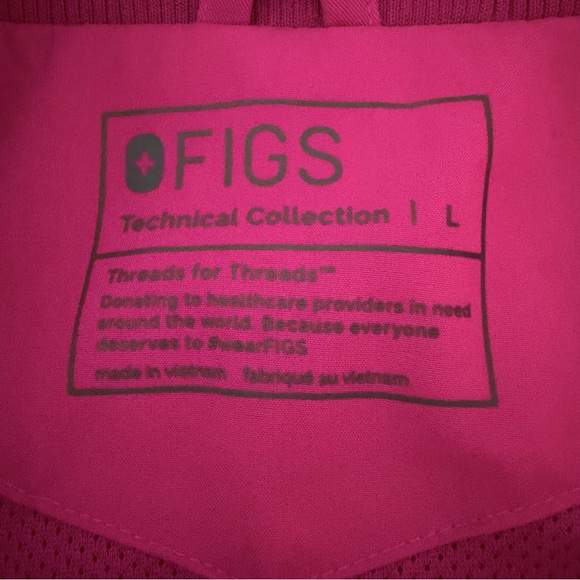 Figs Women's Sydney Scrub Jacket Pink Size L - Picture 5 of 12
